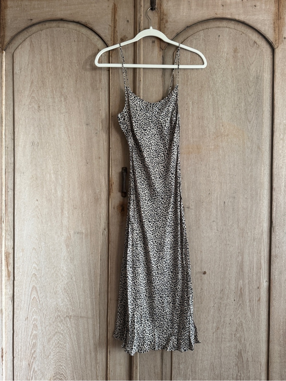 Victoria's Secret Black & Cream Leopard Slip Midi Dress